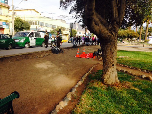 Encuentran cadáver sobre banca de la Alameda de Ovalle