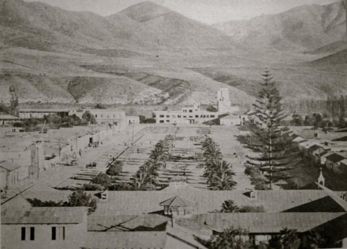 Vista de la Alameda tomada desde el Hospital antiguo. Al fondo el edificio del Molino Castilla.