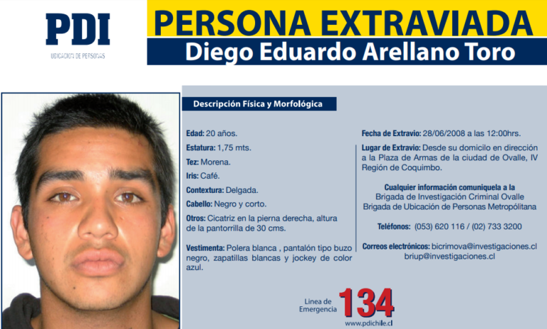 Joven ovallino entre los tres extraviados permanentes en listado de la PDI en la región
